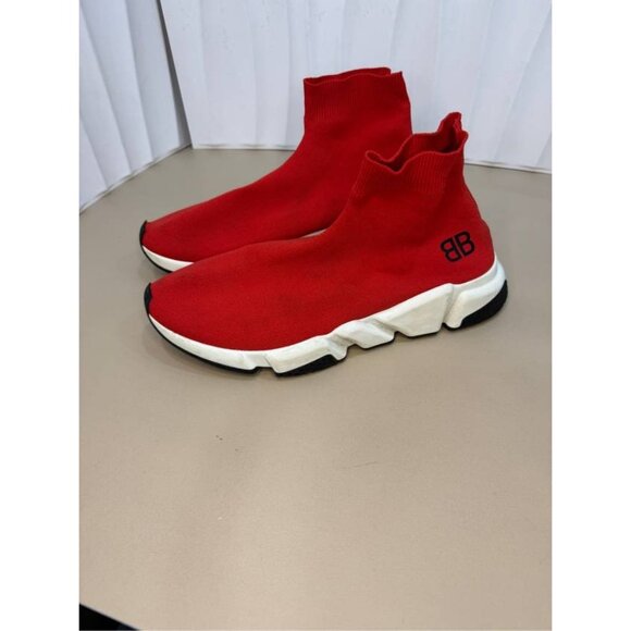 Balenciaga Red Logo Embroidered Casual Sock Shoes Size 42 - Picture 5 of 5